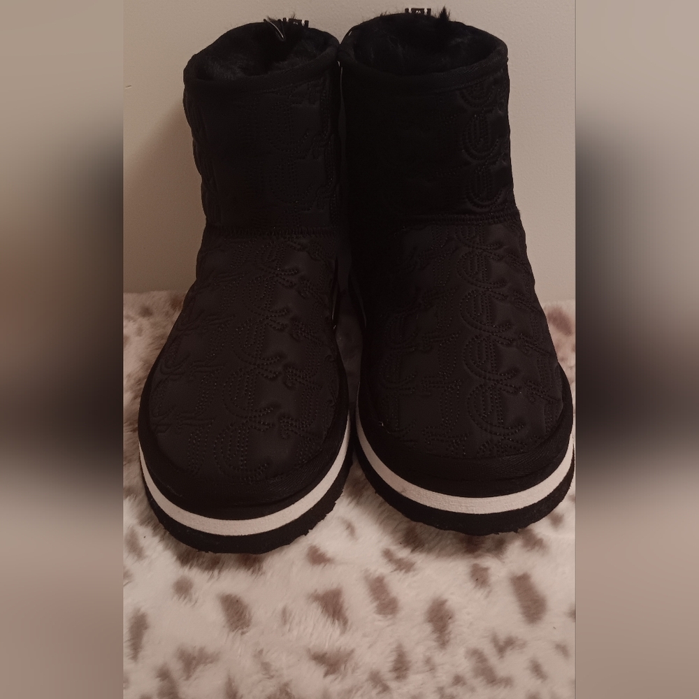 Women's Black Juicy Couture Quilted Ankle Boots Size 8.5 New With Tags - Picture 2 of 5